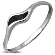 Black Onyx Silver Ring, r497